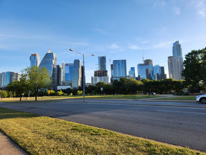 Austin skyline as seen from the south side of the river